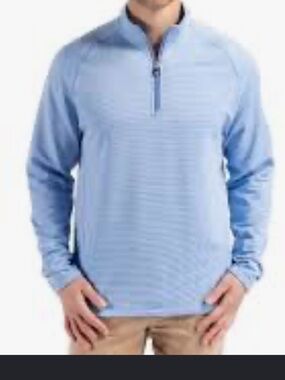 Lands' End Light Blue Long-Sleeve Quarter-Zip Pullover